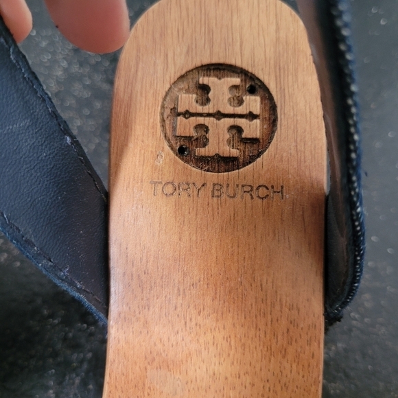 Tory Burch Risley Denim and Wood Wedges - Picture 7 of 9